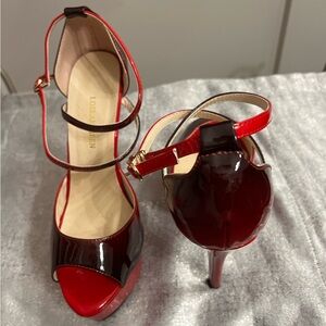 Red Patent Leather Strappy Heels